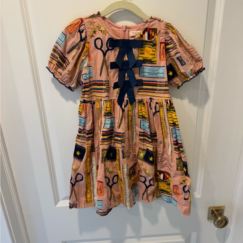 Pink Chicken Girls Hermione Dress with Back to School Pattern
